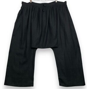 Grimfrost Linen High Breeches Black XL Viking Pants Nordic Medieval Cosplay New